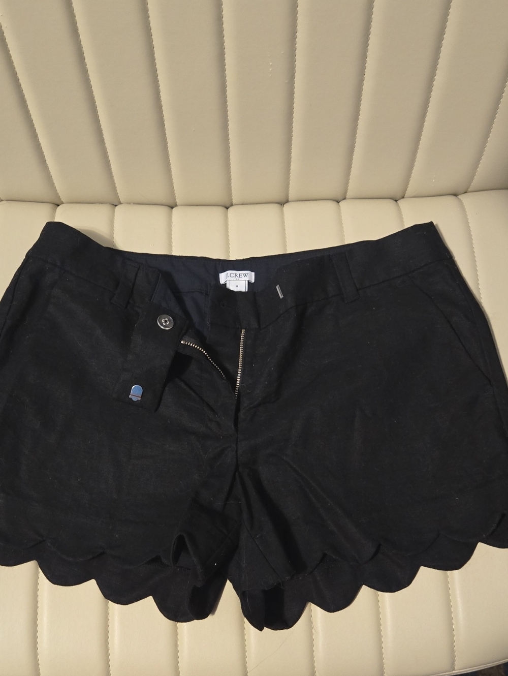 J. Crew Black Scalloped Hem High Waist Women’s Shorts